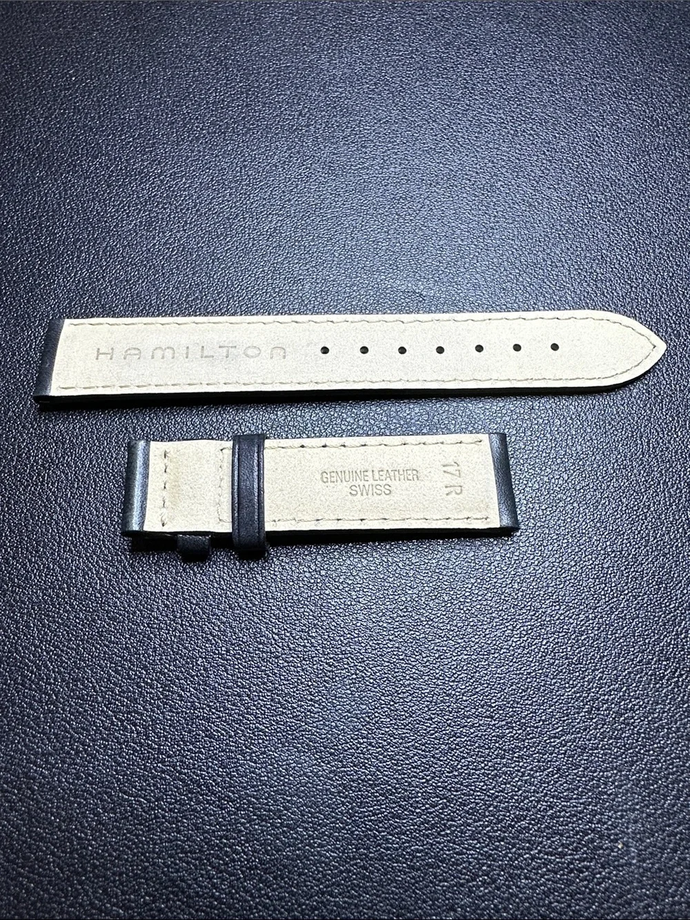Hamilton 17mm Black Leather Watch Strap